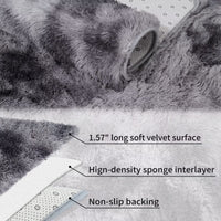 Tappeto rotondo Garvee Fluffy da 2'7,5" per cameretta dei bambini, grigio, morbido e soffice, in velluto e spugna, antiscivolo e fonoassorbente, per camerette di neonati e adolescenti.
