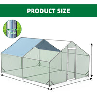 Pollaio in metallo Garvee Large 3 x 4 x 1.95 m – Due scomparti, struttura in tubo di acciaio triplo rinforzato per giardino e fattoria