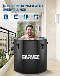 Vasca da bagno ghiacciata Garvee XXL per atleti, 186 galloni, PVC di grado militare, compatibile con refrigeratori d'acqua, portatile, coperchio isolato, sport e tempo libero