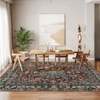 Tappeto lavabile Garvee 200x290cm Tappeti retrò per soggiorno Camera da letto Sala da pranzo Marrone rossastro Morbido antiscivolo Grande vintage Pelo corto