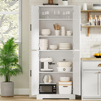 Garvee Armadio Dispensa Cucina 70 Pollici Mobile Legno MDF Bianco Per Cucina E Soggiorno