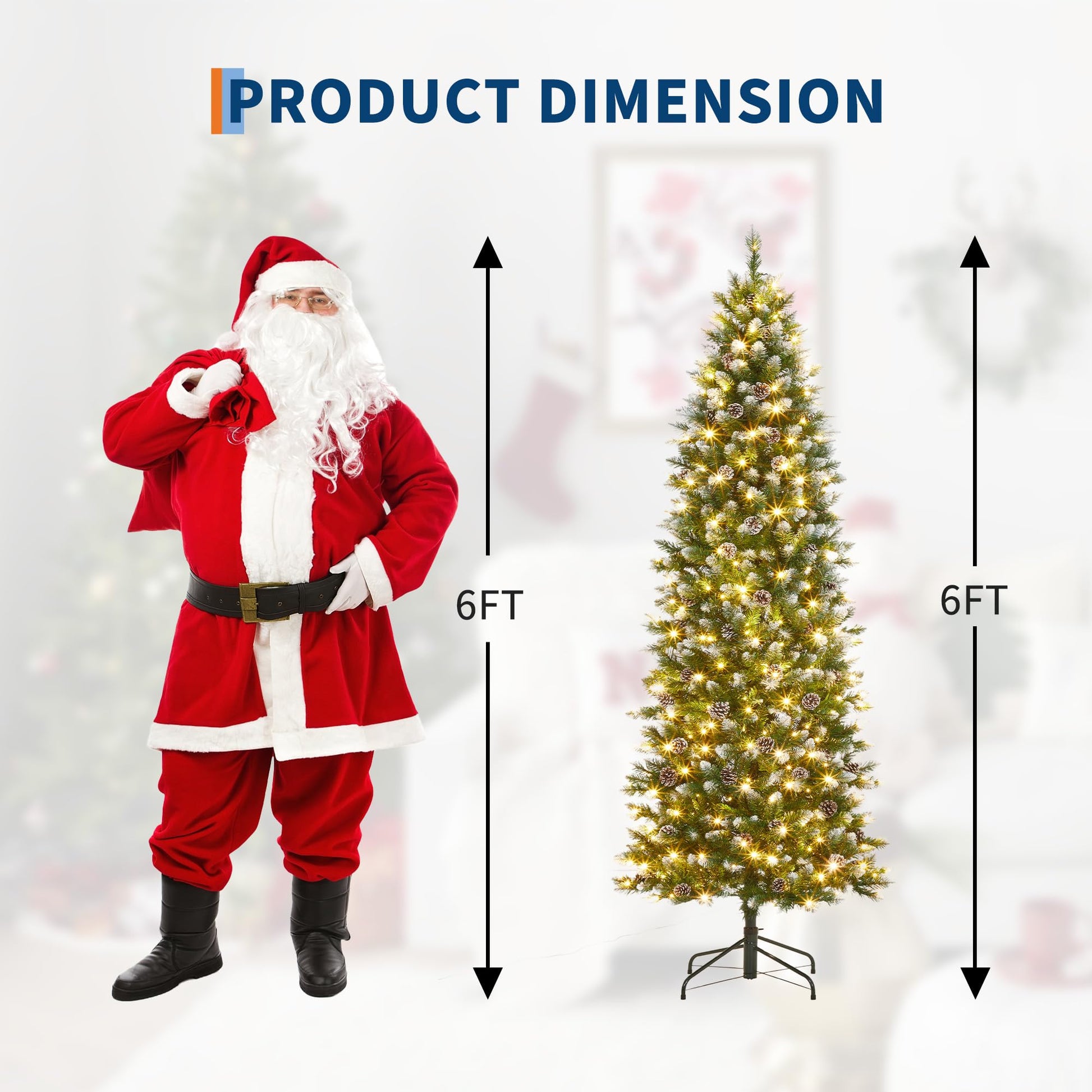 Albero di Natale Artificiale Garvee 182 cm con Supporto Metallico e Borsa
