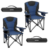 Garvee Campingstuhl Pieghevole 2 Pezzi Mit Hoher Rückenlehne Und Polsterung Für Camping Und Angeln, 200kg Belastbar, Oxford 600×300D, Schwarz
