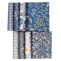 Set di 8 tessuti patchwork Garvee, cotone, 50x50 cm, morbidi e traspiranti, per cucito fai da te e quilting, motivo floreale