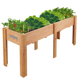Garvee Letto Da Giardino Rialzato In Legno Di Abete Naturale 72x23x30IN Con Ganci Per Patio E Balcone Naturale - Oak Color