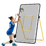 Rete da rimbalzo per pallavolo Garvee 213x122 cm, rete in PE multi-angolo regolabile, robusta e pieghevole per allenamento all'aperto - Nero