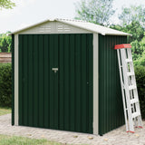 Garvee Capanno da Giardino 6x4 (183x122 cm) Acciaio Zincato Tetto Inclinato Multicolore Per Esterni 3,68 m³ - Verde