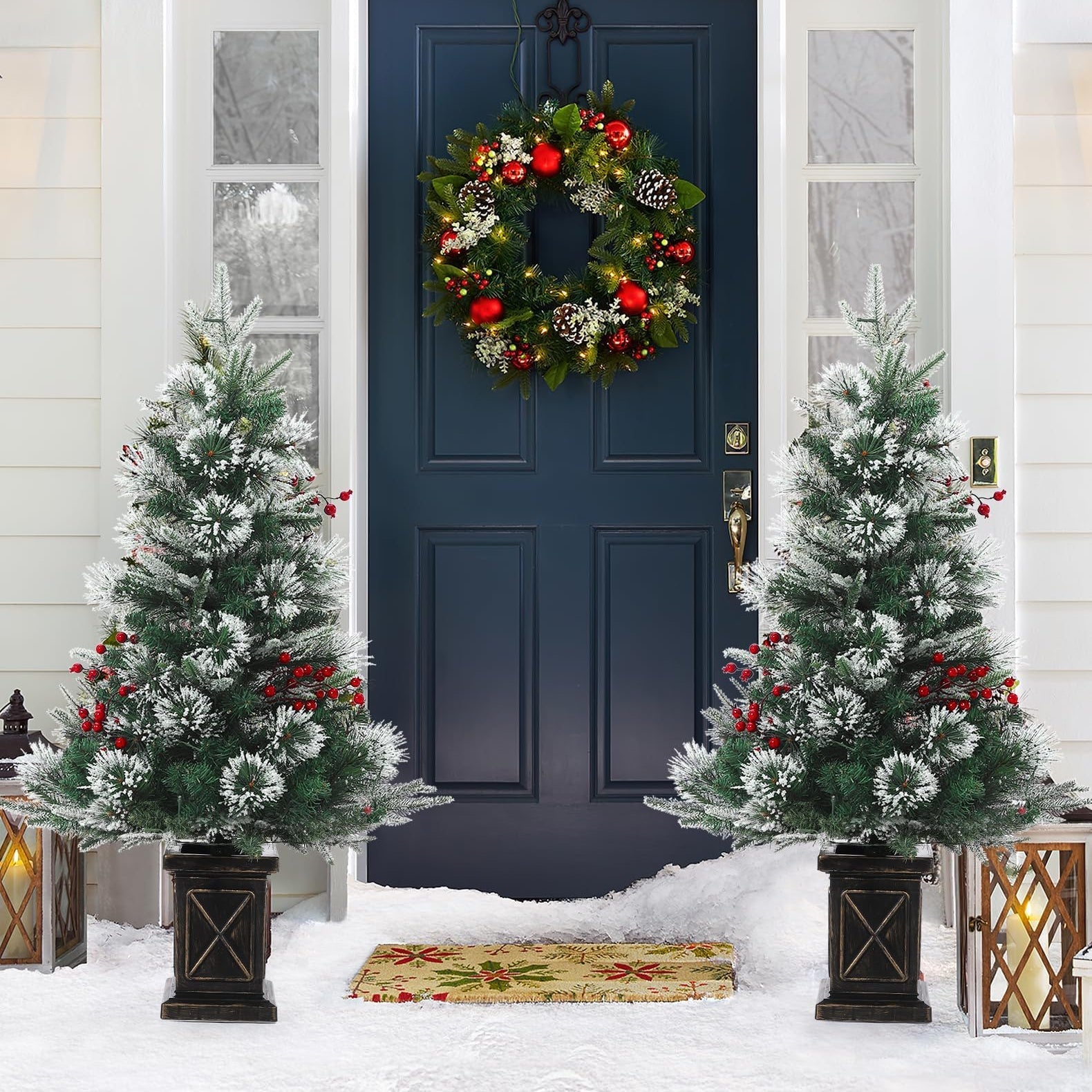 Albero di Natale Artificiale Garvee 90 cm con 78 LED Fibra Ottica Bianco Caldo, 8 Modalità Luce