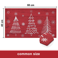 Zerbino decorativo Garvee 40x80cm con motivo natalizio, antiscivolo, resistente, rosso, per interni ed esterni, cucina