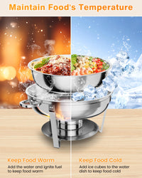 Garvee 5QT Chafing Dish Buffet Set in acciaio inox, confezione da 6 - Piatti da catering per il mantenimento della temperatura - Scaldavivande per feste ed eventi