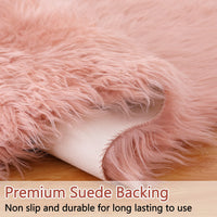 Garvee Tappeto in Pelliccia Sintetica Rosa 2x3 Piedi, Morbido e Spesso 2.36" Pile, Antiscivolo per Camera da Letto e Soggiorno