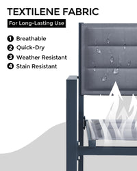 Garvee Set di 4 sedie impilabili in alluminio per patio, giardino e balcone, leggere e resistenti alle intemperie, grigio scuro, design moderno