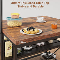 Isola da cucina Garvee con spazio di archiviazione, tavolo da 42", ripiani a 3 livelli, 5 ganci, MDF e metallo per cucina e sala da pranzo, versatile, zona pranzo, grigio