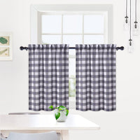 GARVEE Tende corte a quadri grigi Buffalo in poliestere impermeabile per cucina, bagno e soggiorno, 28"x24"