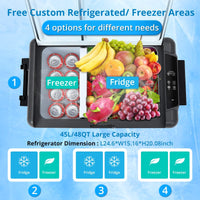 Frigorifero per auto GARVEE, compressore portatile con controllo tramite app, refrigeratore elettrico -20-20 °C, congelatore portatile con compressore, frigorifero per auto con scomparto congelatore, per campeggio, viaggio 35L