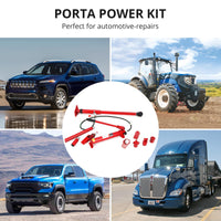 Garvee Porta Power Kit 12T Cric idraulico per impieghi gravosi, telaio in acciaio, set completo di riparazione con custodia per il trasporto per officina e cantiere, robusto, versatile, compatto