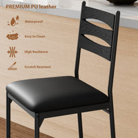 Garvee set di 4 sgabelli da bar in legno con rivestimento in Ecopelle, schienale e poggiapiedi per cucina e soggiorno, stabili, comodi