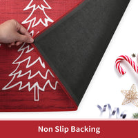 Zerbino decorativo Garvee 40x80cm con motivo natalizio, antiscivolo, resistente, rosso, per interni ed esterni, cucina
