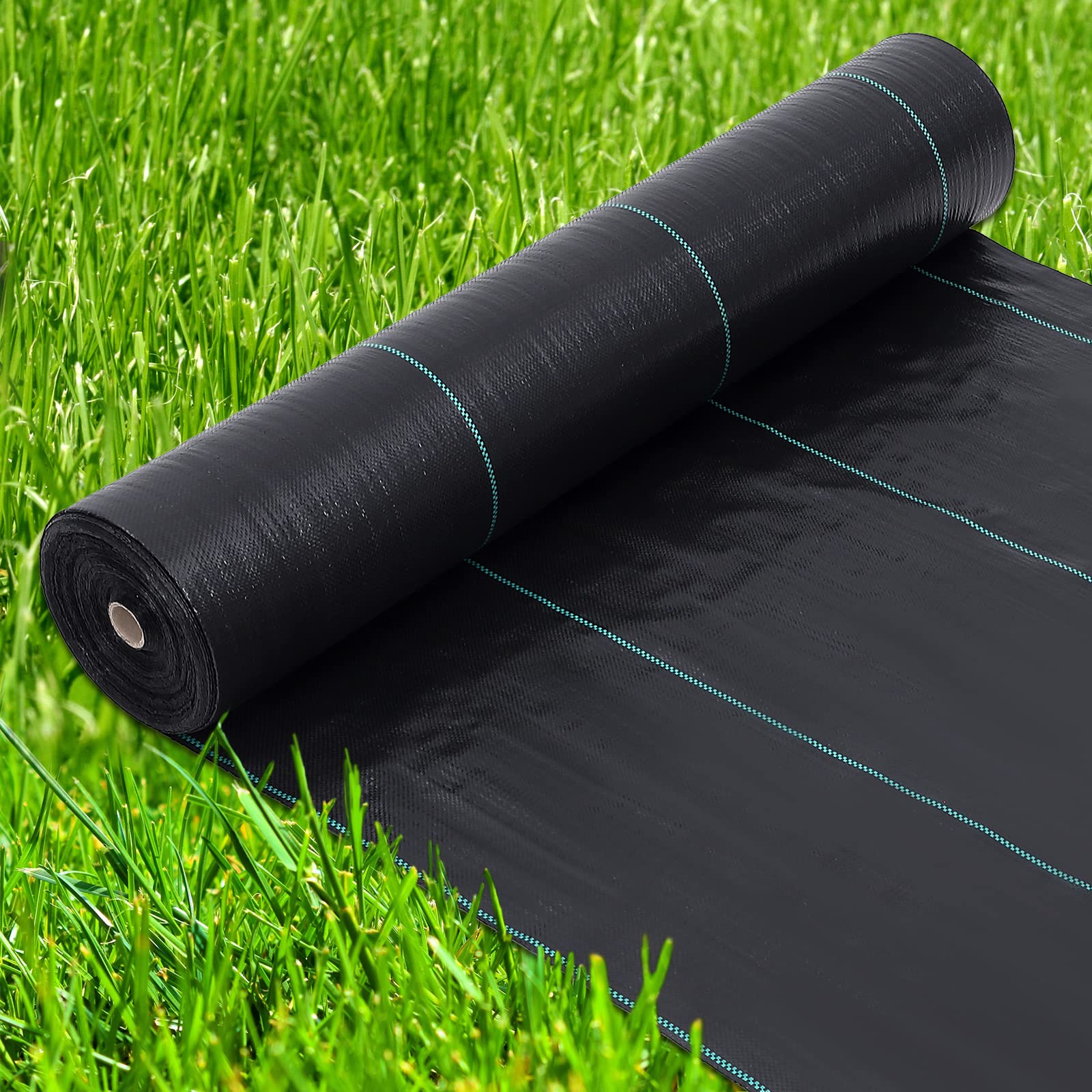 Tessuto anti-erbacce Garvee 4x250 piedi 5 once in polipropilene nero per giardino e paesaggistica, resistente alle intemperie, traspirante, protezione UV