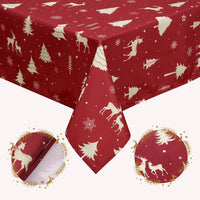 Tovaglia natalizia impermeabile Garvee con motivo a cervo, color oro, 137x229 cm, decorazione per feste e cucina