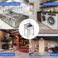 Lavello Garvee in acciaio inox a una vasca 61 x 51 x 104 cm – Vasca robusta per cucina e giardino, versatile e durevole