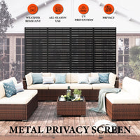 Garvee Metal Privacy Screen 72"x47" Robusta struttura in acciaio verniciato a polvere per giardino, terrazza e balcone, colore grigio