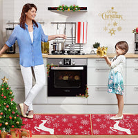 Garvee Set 2 Tappeti Cucina Natalizi Antiscivolo 40x60+40x120 cm Poliestere Resistente Lavabile Decorativi per Cucina Camera Ingresso