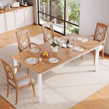 Garvee Tavolo da Pranzo Industriale 152 cm con Piano MDF e Gambe Metalliche Resistenti, Noce Bianco, Cucina e Sala da Pranzo, Angoli Smussati, Facile Montaggio - Walnut White