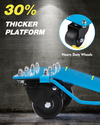 Garvee Auto Dolly Set 2, capacità di carico 4000 libbre, acciaio al manganese, base antiscivolo, ruote girevoli a 360°, 16"x13", blu, officina e garage