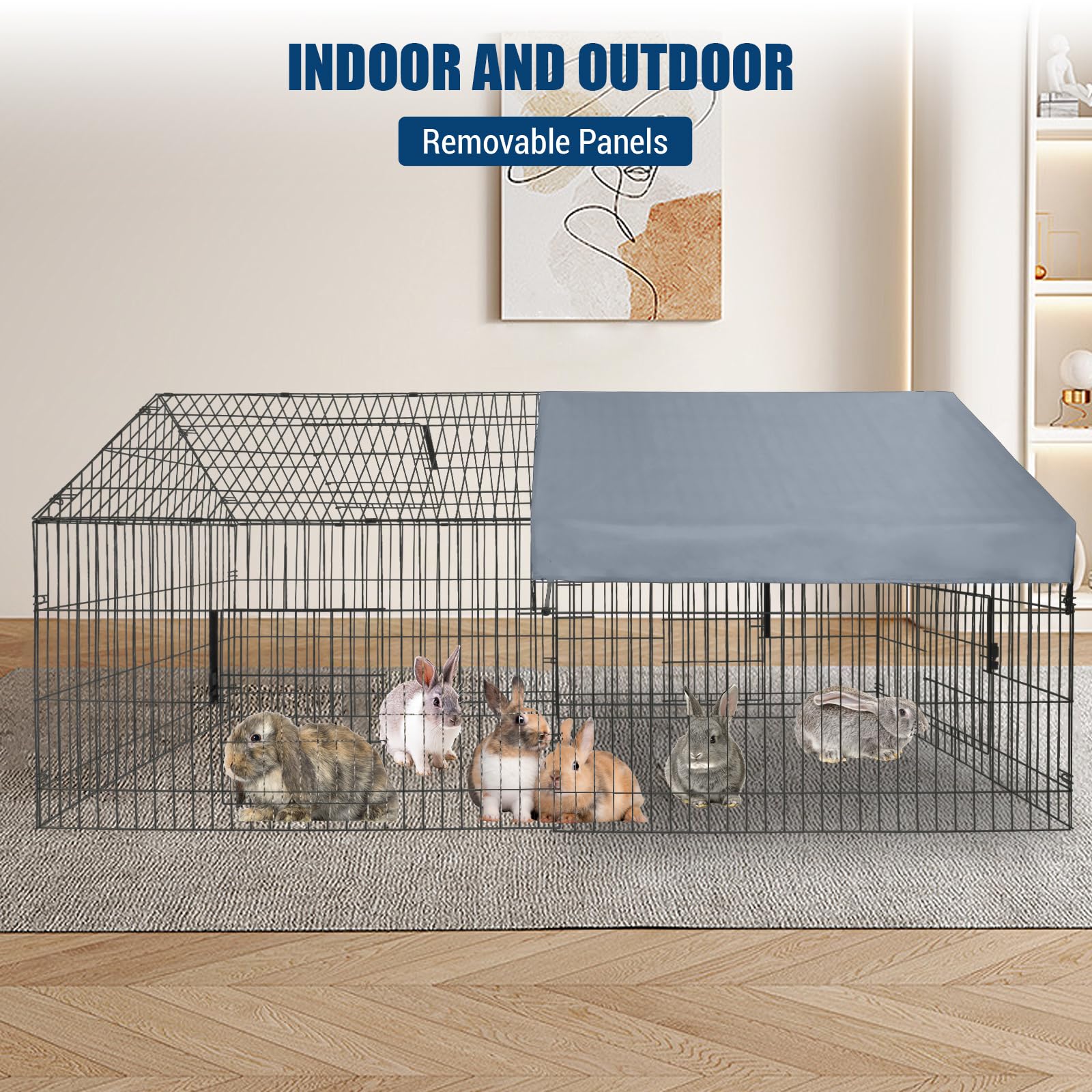Pollaio in metallo Garvee Large – 218 × 101 × 101 cm, antiruggine, copertura impermeabile e chiusura sicura della porta per giardino e fattoria
