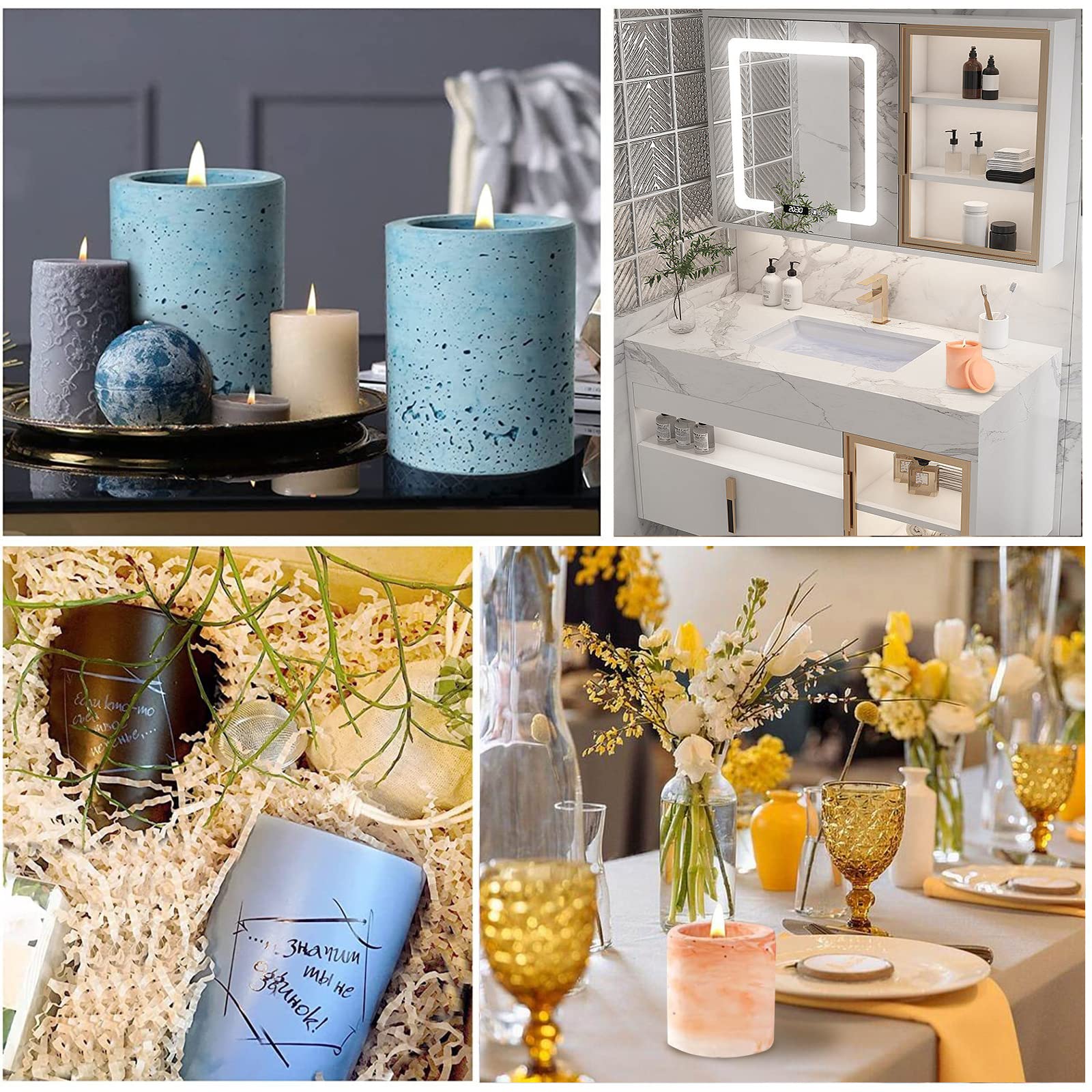 Stampo per candele in silicone Garvee, cilindro 3D con coperchio per candele fai da te, vasi di fiori, portapenne, casa, versatile, durevole, resistente al calore