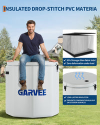 Vasca da bagno ghiacciata Garvee per atleti, XXL, 186 galloni, PVC di grado militare, coperchio isolato, portatile, per fitness e svago, compatibile con refrigeratori d'acqua