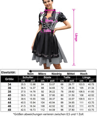 Abito tradizionale Dirndl midi da donna Garvee in 2 pezzi con abito Dirndl e grembiule per l'Oktoberfest, taglie 34-52, confezione riutilizzabile
