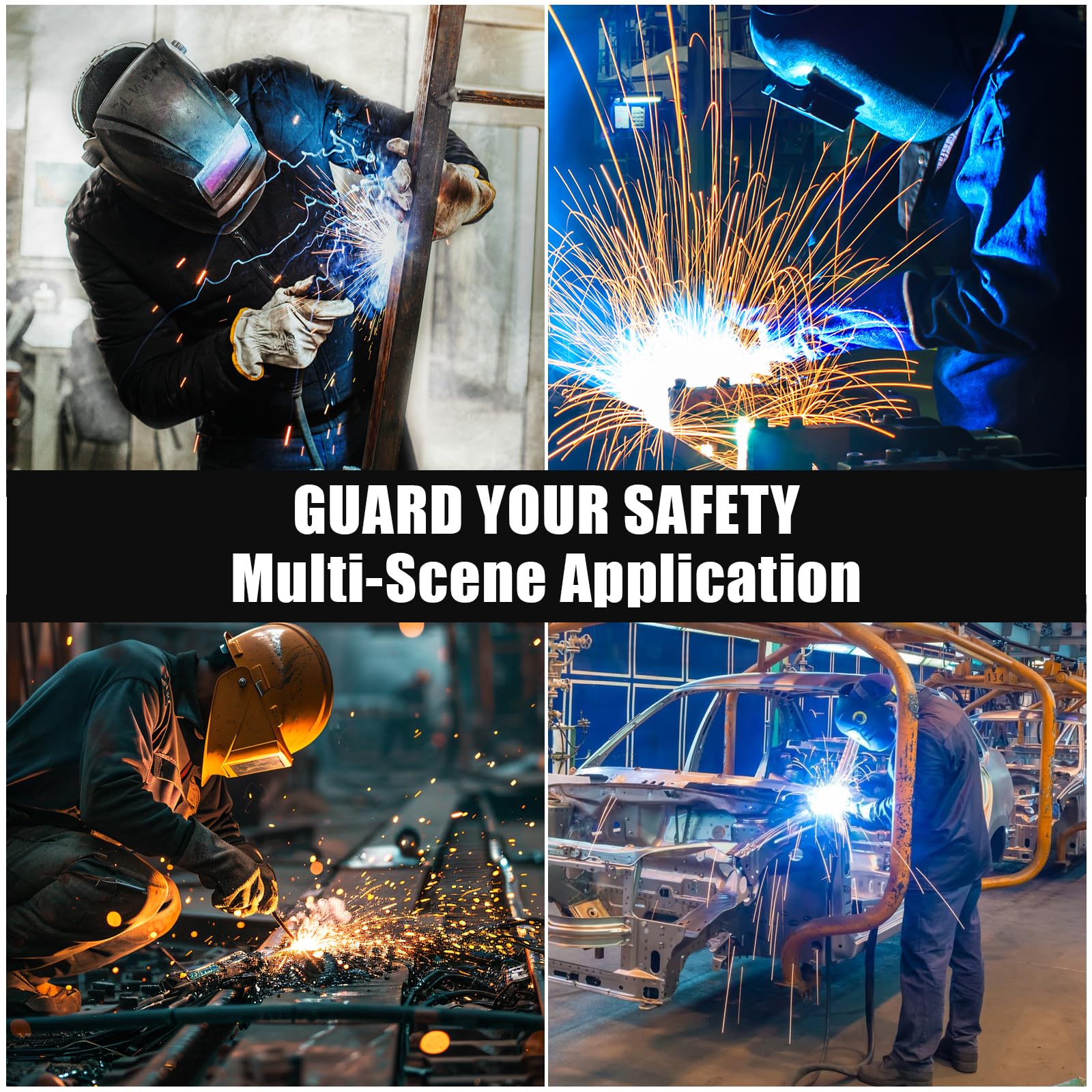 Parete Protettiva Saldatura Garvee 3 Pannelli 8x6 Piedi - PVC Ignifugo, Telaio Acciaio, Ruote, Protezione UV - Regalo Festa del Papà per Officina Garage