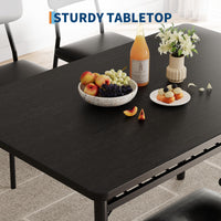 Set da pranzo Garvee per 2 persone con contenitore, struttura in metallo, sedie imbottite, piano in legno MDF, nero, salvaspazio per piccoli appartamenti