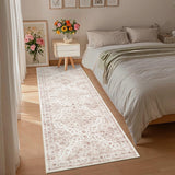 Garvee Tappeto Pieghevole Lavabile 350g Imitazione Cashmere Boho Rosa 60x230cm Leggero e Morbido per Ingresso e Soggiorno - Rosa