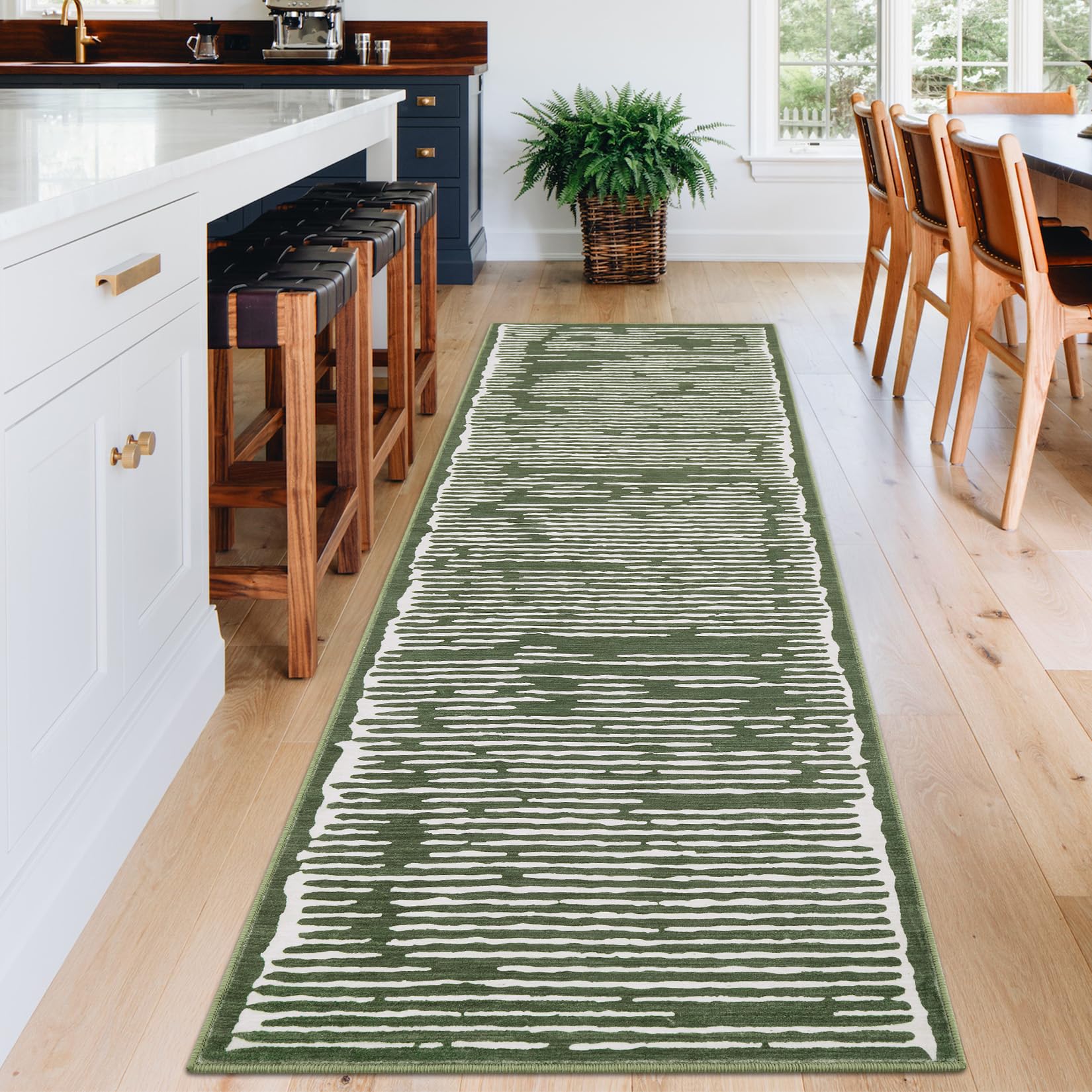 Tappeto lavabile Garvee 80 x 150 cm a pelo corto antiscivolo nero per soggiorno camera da letto cucina corridoio