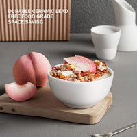 Set di ciotole in porcellana Garvee da 10 once, 8 pezzi, bianco premium, adatte al microonde e alla lavastoviglie, versatili, per cucina e tavola