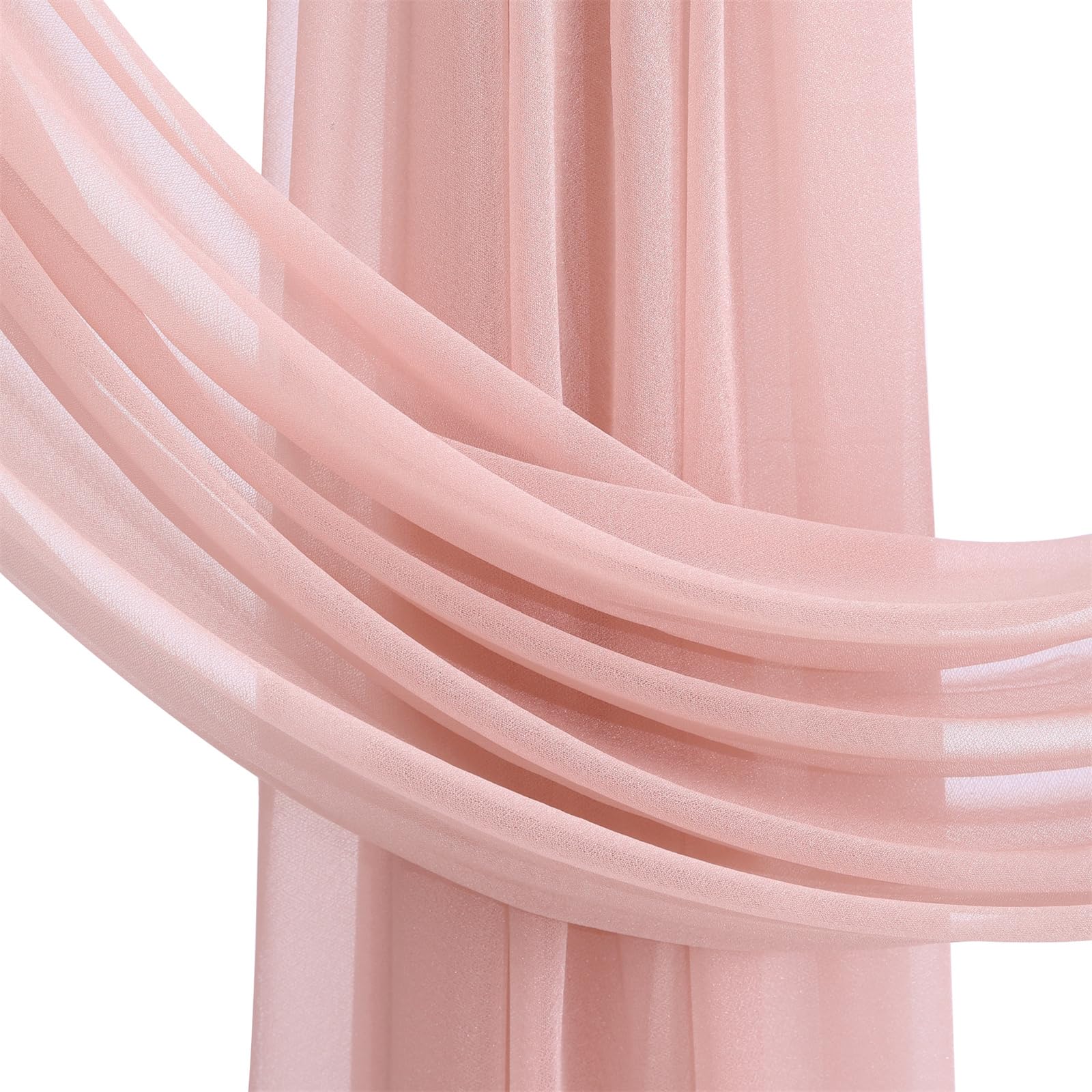 GARVEE 2x18FT Tessuto drappeggiante per arco nuziale trasparente per fotografia all'aperto, 70x550cm, bianco