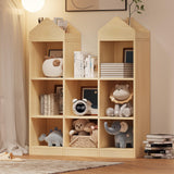 Libreria per bambini Garvee 8 Cubby, a forma di castello, ampio spazio di archiviazione, protezione antiribaltamento, legno, 3 ripiani, per cameretta e sala giochi, bianca