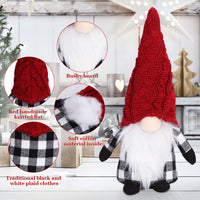 Garvee Decorazione natalizia con elfo, set da 2 pezzi, gnomi Tomte fatti a mano con cappelli rossi per la casa e le feste, 20 cm, rosso