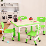 Garvee Set Tavolo e 6 Sedie per Bambini Regolabile Ergonomico Antiscivolo Casa Scuola Multicolore