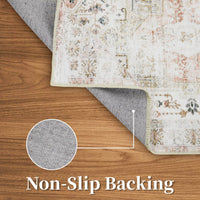 Tappeto vintage Garvee di grandi dimensioni 200x290 cm, lavabile, antiscivolo, morbido, per soggiorno e camera da letto