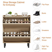 Scarpiera Garvee con 2 cassetti a scomparsa, ripiano regolabile, legno MDF per corridoio e soggiorno, 34.5"x10.5"x37.5", salvaspazio, robusta