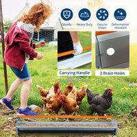 Mangiatoia per polli Garvee da 45 pollici in acciaio zincato con barra trasversale girevole ad alta capacità per polli e anatre