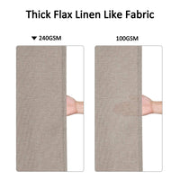 Garvee Hotel Luxus Flachs Leinen Duschvorhang Mit Haken Für Badezimmer 220x200 cm Taupe