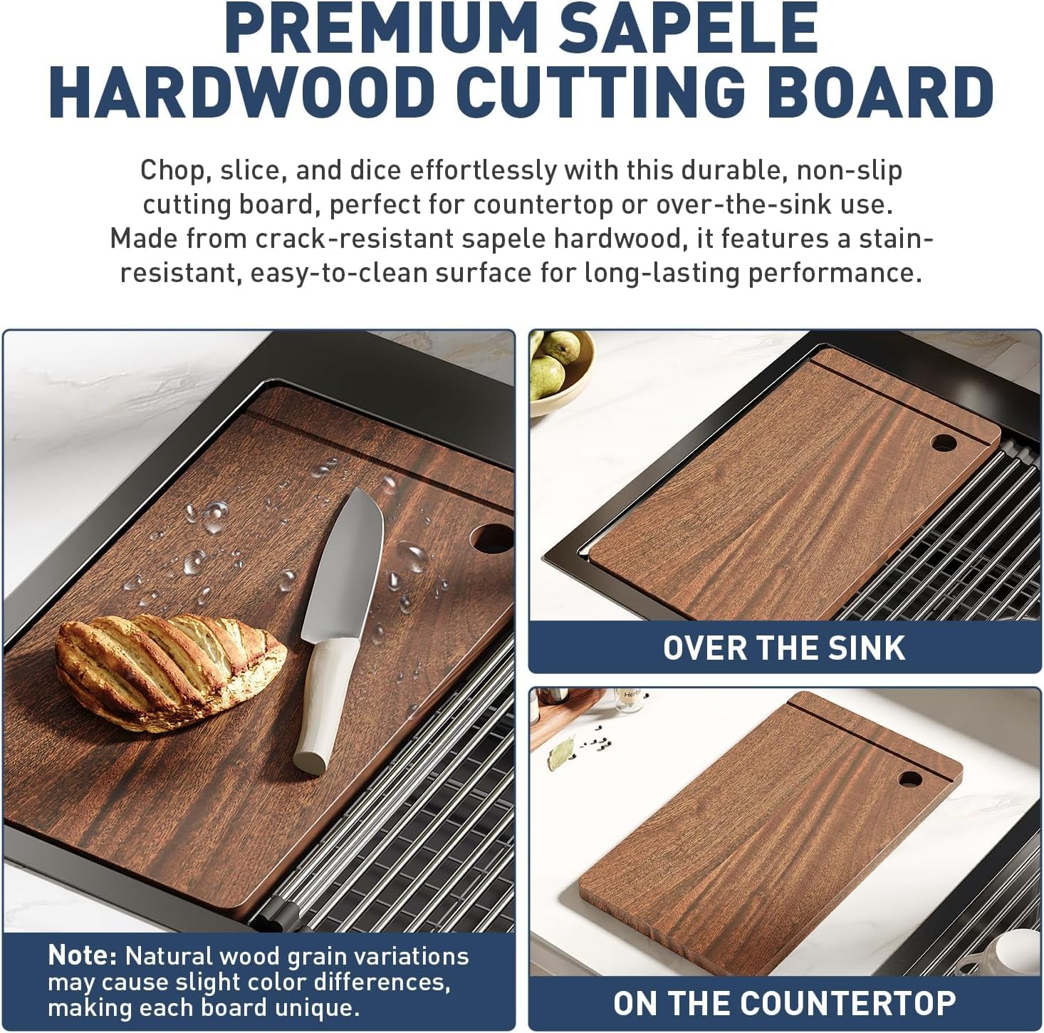 Lavello in acciaio inox Garvee con una vasca 84 x 56 x 23 cm per bar e cucina, moderno, calibro 16, argento