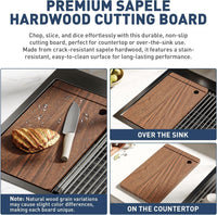 Lavello in acciaio inox Garvee con una vasca 84 x 56 x 23 cm per bar e cucina, moderno, calibro 16, argento