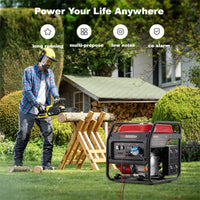 GARVEE Generatore 4000 W Generatore a benzina Silenzioso Presa USB Impermeabile Portatile per Campeggio all'aperto RV Emergenza Nero