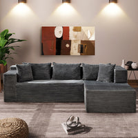 Garvee Divano Modulare Cloud L-Shaped, Seduta Profonda 16.3", Chaise 36.7", Tessuto Corduroy Beige, Salotto, Senza Montaggio